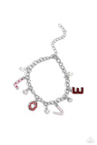 Lovestruck Leisure - Red Bracelet - Paparazzi Accessories Bracelet Bedazzle Me Pretty Mobile Fashion Boutique