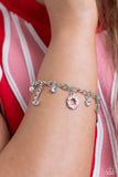 Lovestruck Leisure - Red Bracelet - Paparazzi Accessories Bracelet Bedazzle Me Pretty Mobile Fashion Boutique