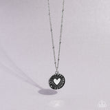 Lovestruck Shimmer - Silver Necklace - Paparazzi Accessories Necklace Bedazzle Me Pretty Mobile Fashion Boutique