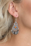 Lower East WILDSIDE - Orange Earrings - Paparazzi Accessories Earrings Bedazzle Me Pretty Mobile Fashion Boutique