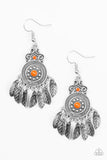 Lower East WILDSIDE - Orange Earrings - Paparazzi Accessories Earrings Bedazzle Me Pretty Mobile Fashion Boutique