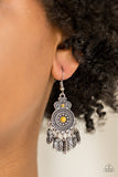 Lower East WILDSIDE - Yellow Earrings - Paparazzi Accessories Earrings Bedazzle Me Pretty Mobile Fashion Boutique