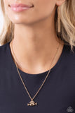 Loyal Companion - Gold Necklace - Paparazzi Accessories Necklace Bedazzle Me Pretty Mobile Fashion Boutique