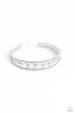 Lucid Layers - White Bracelet - Paparazzi Accessories Bracelet Bedazzle Me Pretty Mobile Fashion Boutique