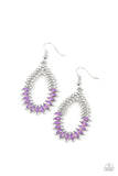 Lucid Luster - Purple Earrings - Paparazzi Accessories Earrings Bedazzle Me Pretty Mobile Fashion Boutique