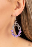 Lucid Luster - Purple Earrings - Paparazzi Accessories Earrings Bedazzle Me Pretty Mobile Fashion Boutique
