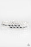 Luminous Luster - White Bracelet - Paparazzi Accessories Bracelet Bedazzle Me Pretty Mobile Fashion Boutique