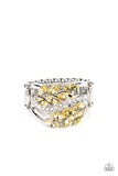 Luminously Leafy - Yellow Ring - Paparazzi Accessories Ring Bedazzle Me Pretty Mobile Fashion Boutique