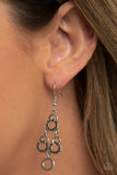 Luminously Linked - Silver Earrings - Paparazzi Accessories Earrings Bedazzle Me Pretty Mobile Fashion Boutique