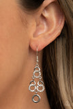 Luminously Linked - White Earrings - Paparazzi Accessories Earrings Bedazzle Me Pretty Mobile Fashion Boutique