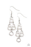Luminously Linked - White Earrings - Paparazzi Accessories Earrings Bedazzle Me Pretty Mobile Fashion Boutique