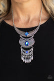 Lunar Enchantment - Blue Necklace - Paparazzi Accessories Necklace Bedazzle Me Pretty Mobile Fashion Boutique