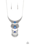 Lunar Enchantment - Blue Necklace - Paparazzi Accessories Necklace Bedazzle Me Pretty Mobile Fashion Boutique