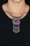 Lunar Enchantment - Pink Necklace - Paparazzi Accessories Necklace FS-Bedazzle Me Pretty Mobile Fashion Boutique