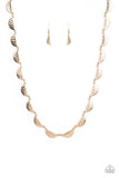 Lunar Jungle - Gold Necklace - Paparazzi Accessories Necklace Bedazzle Me Pretty Mobile Fashion Boutique
