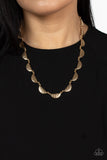 Lunar Jungle - Gold Necklace - Paparazzi Accessories Necklace Bedazzle Me Pretty Mobile Fashion Boutique