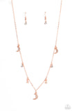 Lunar Lagoon - Copper Necklace - Paparazzi Accessories Necklace Bedazzle Me Pretty Mobile Fashion Boutique