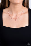Lunar Lagoon - Copper Necklace - Paparazzi Accessories Necklace Bedazzle Me Pretty Mobile Fashion Boutique