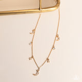 Lunar Lagoon - Gold Necklace - Paparazzi Accessories Necklace Bedazzle Me Pretty Mobile Fashion Boutique