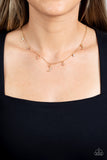 Lunar Lagoon - Gold Necklace - Paparazzi Accessories Necklace Bedazzle Me Pretty Mobile Fashion Boutique