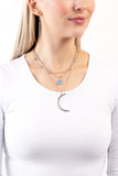 Lunar Landslide - Blue Necklace - Paparazzi Accessories Necklace Bedazzle Me Pretty Mobile Fashion Boutique