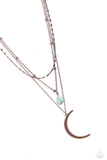 Lunar Landslide - Copper Necklace - Paparazzi Accessories Necklace Bedazzle Me Pretty Mobile Fashion Boutique