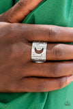 Lunar Levels - Silver Ring - Paparazzi Accessories Ring Bedazzle Me Pretty Mobile Fashion Boutique