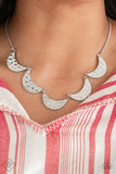 Lunar Lights - Silver Necklace - Paparazzi Accessories Necklace Bedazzle Me Pretty Mobile Fashion Boutique