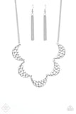 Lunar Lights - Silver Necklace - Paparazzi Accessories Necklace Bedazzle Me Pretty Mobile Fashion Boutique