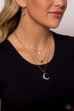 Lunar Lineup - Rose Gold Necklace - Paparazzi Accessories Necklace Bedazzle Me Pretty Mobile Fashion Boutique