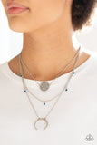Lunar Lotus - Blue Necklace - Paparazzi Accessories Necklace Bedazzle Me Pretty Mobile Fashion Boutique
