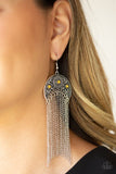 Lunar Melody - Yellow Earrings - Paparazzi Accessories Earrings Bedazzle Me Pretty Mobile Fashion Boutique
