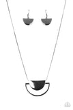Lunar Phases - Black Necklace - Paparazzi Accessories Necklace Bedazzle Me Pretty Mobile Fashion Boutique
