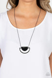Lunar Phases - Black Necklace - Paparazzi Accessories Necklace Bedazzle Me Pretty Mobile Fashion Boutique