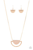 Lunar Phases - Gold Necklace - Paparazzi Accessories Necklace Bedazzle Me Pretty Mobile Fashion Boutique