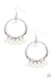 Luscious Luxury - White Earrings - Paparazzi Accessories Earrings Bedazzle Me Pretty Mobile Fashion Boutique
