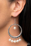 Luscious Luxury - White Earrings - Paparazzi Accessories Earrings Bedazzle Me Pretty Mobile Fashion Boutique