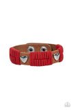Lusting for Wanderlust - Red Bracelet - Paparazzi Accessories Bracelet Bedazzle Me Pretty Mobile Fashion Boutique