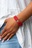 Lusting for Wanderlust - Red Bracelet - Paparazzi Accessories Bracelet Bedazzle Me Pretty Mobile Fashion Boutique