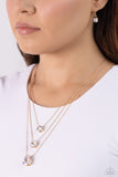 Lustrous Layers - Gold Necklace - Paparazzi Accessories Necklace Bedazzle Me Pretty Mobile Fashion Boutique