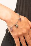 Lusty Lockets - Red Bracelet - Paparazzi Accessories Bracelet Bedazzle Me Pretty Mobile Fashion Boutique