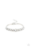 Lusty Luster - White Bracelet - Paparazzi Accessories Bracelet Bedazzle Me Pretty Mobile Fashion Boutique