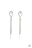 Luxury Lasso - White Post Earrings - Paparazzi Accessories Post Earrings Bedazzle Me Pretty Mobile Fashion Boutique