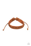 Macho Mystery - Brown Bracelet - Paparazzi Accessories Bracelet Bedazzle Me Pretty Mobile Fashion Boutique