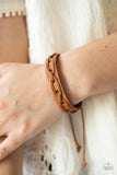 Macho Mystery - Brown Bracelet - Paparazzi Accessories Bracelet Bedazzle Me Pretty Mobile Fashion Boutique