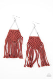 Macrame Jungle - Brown Earrings - Paparazzi Accessories Earrings Bedazzle Me Pretty Mobile Fashion Boutique