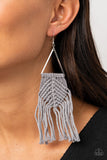 Macrame Jungle - Silver Earrings - Paparazzi Accessories Earrings Bedazzle Me Pretty Mobile Fashion Boutique