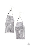 Macrame Jungle - Silver Earrings - Paparazzi Accessories Earrings Bedazzle Me Pretty Mobile Fashion Boutique