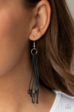 Macrame Majesty - Black Necklace - Paparazzi Accessories Necklace Bedazzle Me Pretty Mobile Fashion Boutique
