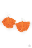 Macrame Mamba - Orange Earrings - Paparazzi Accessories Earrings Bedazzle Me Pretty Mobile Fashion Boutique